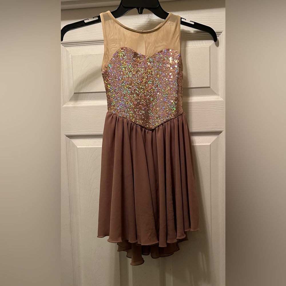 Weissman Multicolor Sequin and Brown Dress